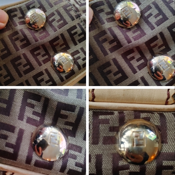 Fendi Zucchino Canvas Leather Tote Bag - Picture 9 of 16